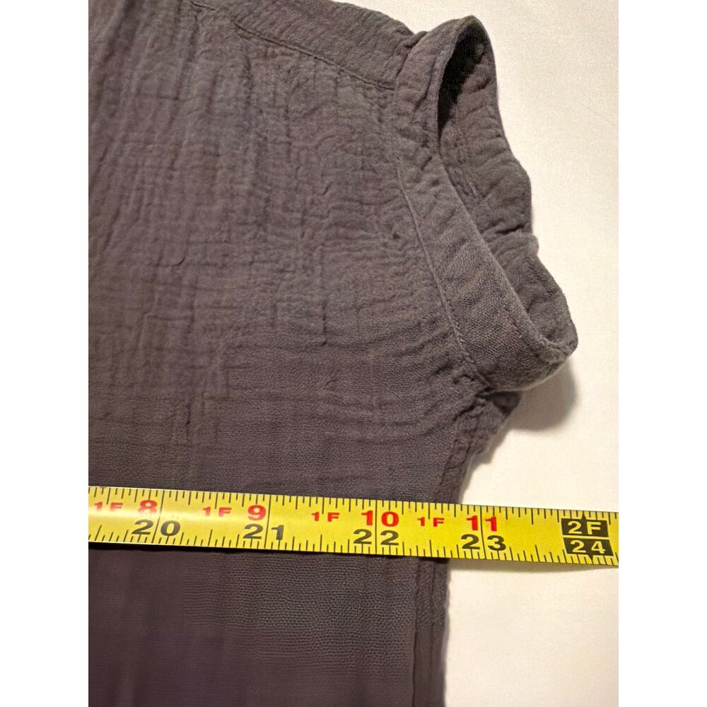 Faherty Dream 100% Organic Cotton Gray Gauze Desmond Top, M - Picture 5 of 6